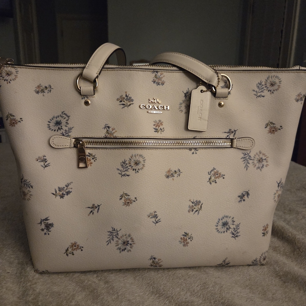 Coach Floral Cream Tote Bag